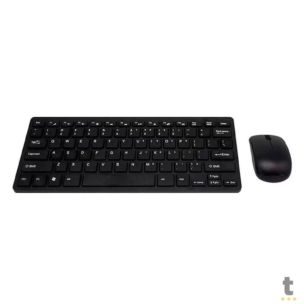 Kit Mini Teclado e Mouse Sem fio Preto USB Slim - K-03 Truedata