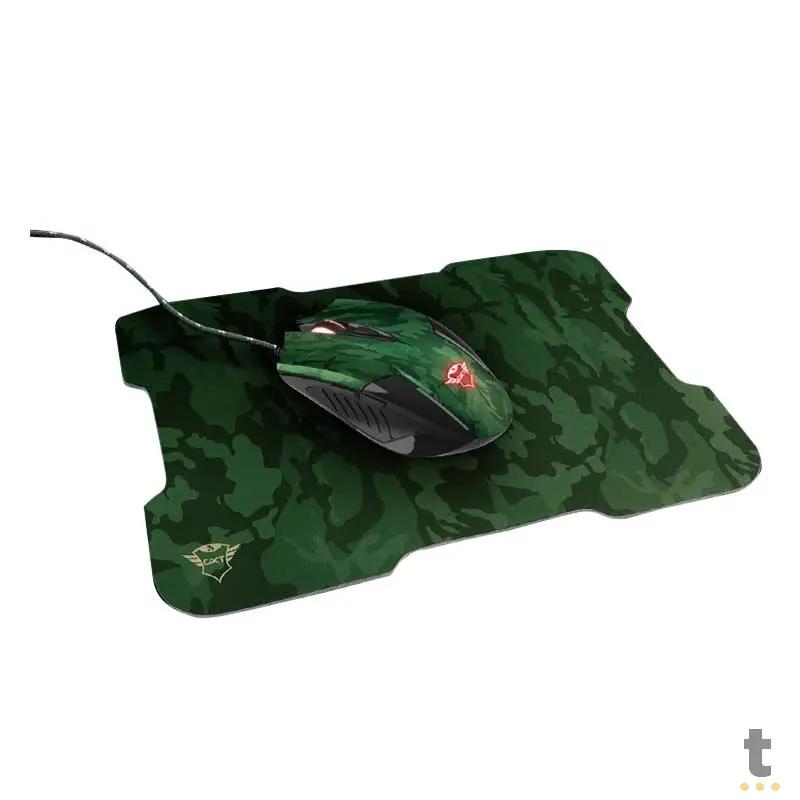 Kit Mouse LED 3200Dpi + Mousepad Gamer Trust GXT 781 Rixa Camo Gaming - 23611 Truedata