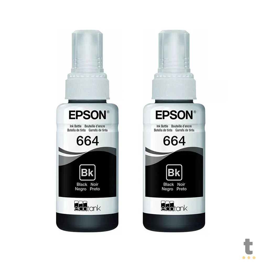 Kit Refil De Tinta C/2 Epson T664120-2P 2x70ml - Preto - P/ L110 L120 L200 L395 L1300 Truedata