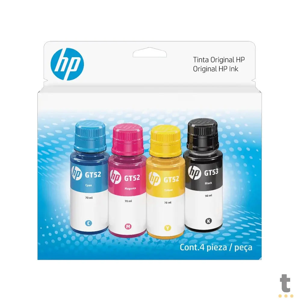 Kit Refil De Tinta C/ 4 Garrafas HP GT52 GT53 4 Cores - 9F3N4AL Truedata
