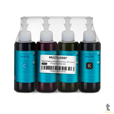 Kit Refil de Tinta Universal Multi para Impressoras Epson / Canon / HP 100ml c/ 4 Cores - RF033
