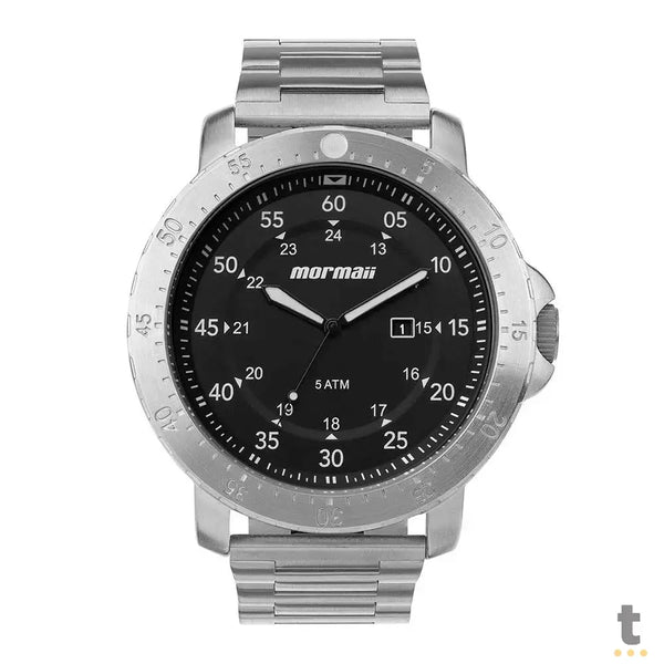 Kit Relógio de Pulso Analogico Mormaii em Aço C/ Canivete - MO2115BK/K4P