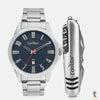 Kit Relógio de Pulso Condor Azul C/ Pulseira em Aço C/ Canivete - CO2115MYI/K4A Truedata