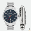 Kit Relógio de Pulso Condor Azul C/ Pulseira em Aço C/ Canivete - CO2115MYI/K4A Truedata