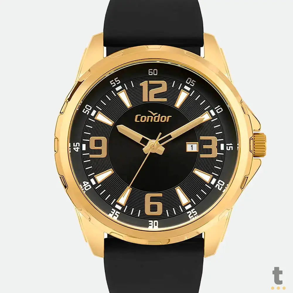 Kit Relógio de Pulso Condor Dourado / Preto C/ Canivete - CO2115MWP/K5P Truedata