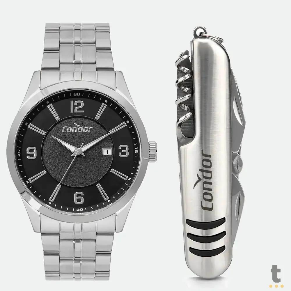 Kit Relógio de Pulso Condor em Aço C/ Canivete - CO2115MWV/K4P Truedata