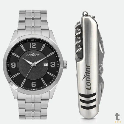 Kit Relógio de Pulso Condor em Aço C/ Canivete - CO2115MWV/K4P Truedata