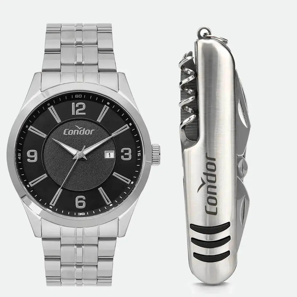 Kit Relógio de Pulso Condor em Aço C/ Canivete - CO2115MWV/K4P Truedata