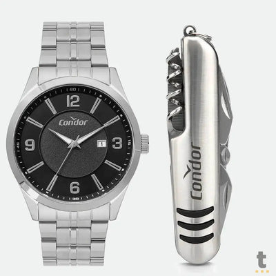 Kit Relógio de Pulso Condor em Aço C/ Canivete - CO2115MWV/K4P