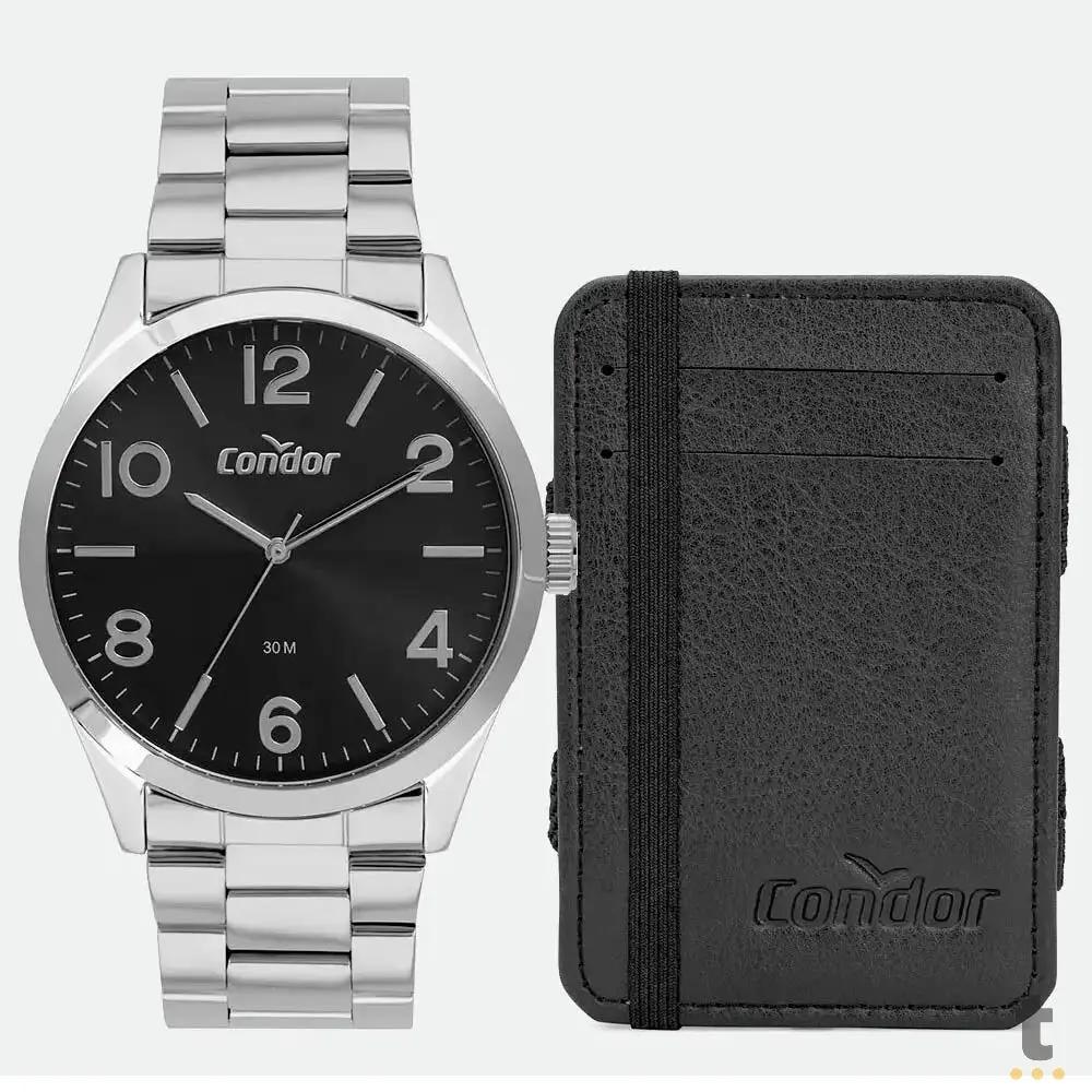 Kit Relógio de Pulso Condor em Aço C/ Carteira - CO2035NDV/K3P Truedata