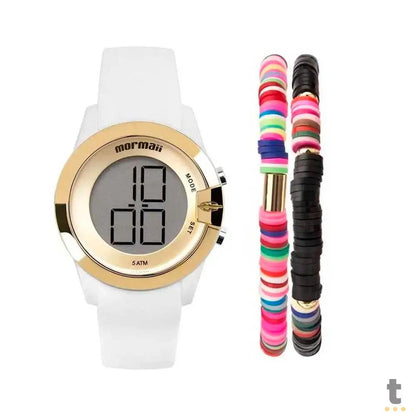 Kit Relógio de Pulso Mormaii em Silicone Branco + 2 Pulseiras - MO13001E/K8B Truedata