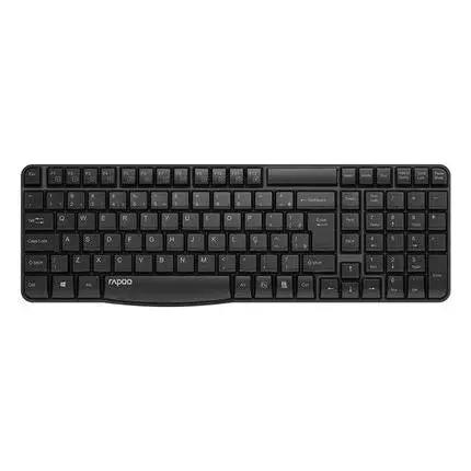 Kit  Teclado Abnt + Mouse Sem Fio 2.4 GHZ Preto Rapoo- RA001 Truedata