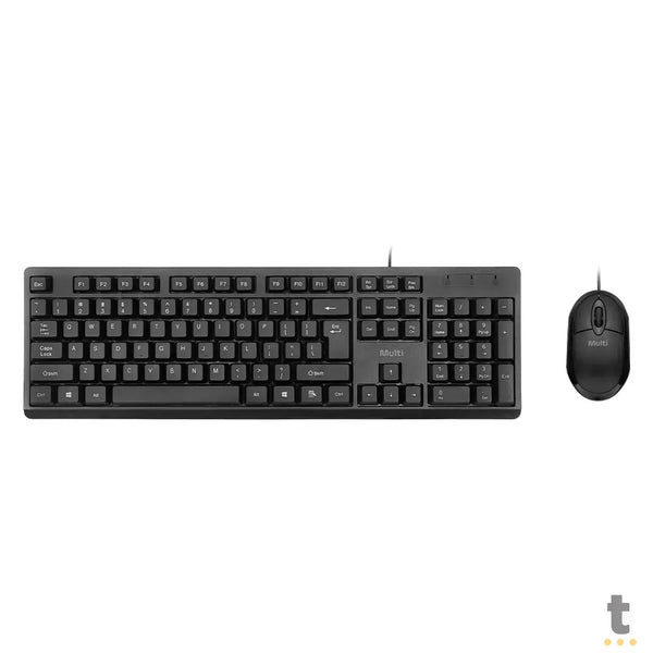 Kit Teclado E Mouse Com Fio Multi CF600 USB Preto - TC609