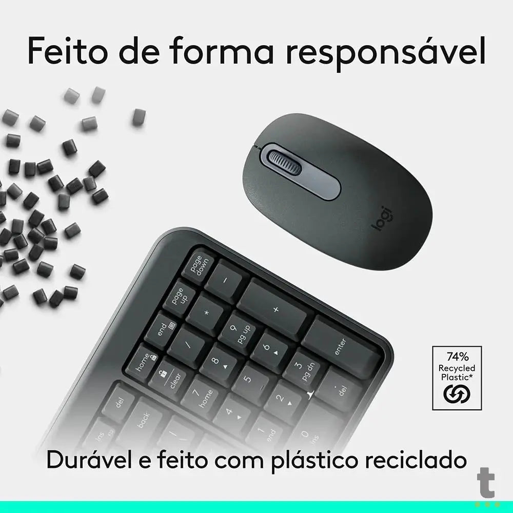 Kit Teclado E Mouse Sem Fio Compacto Logitech Mk250 Cinza - 920-013516 Truedata