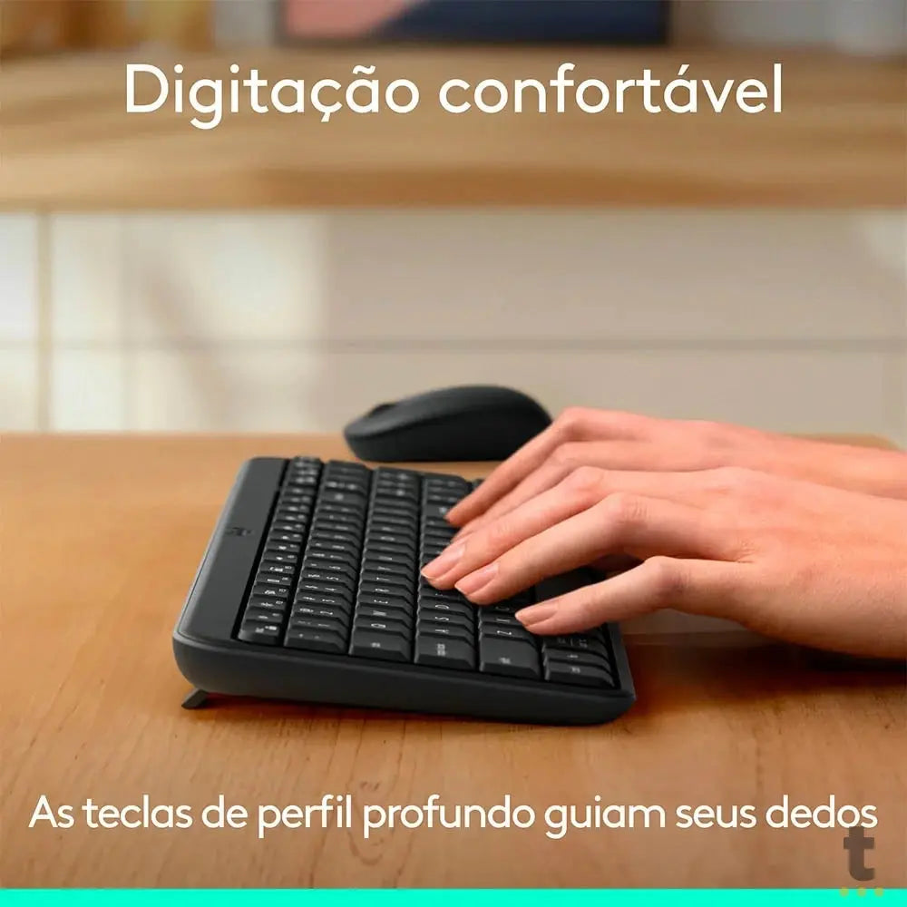 Kit Teclado E Mouse Sem Fio Compacto Logitech Mk250 Cinza - 920-013516 Truedata