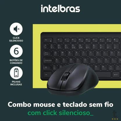 Kit Teclado E Mouse Sem Fio Intelbras CSI50 - 4294200 Truedata
