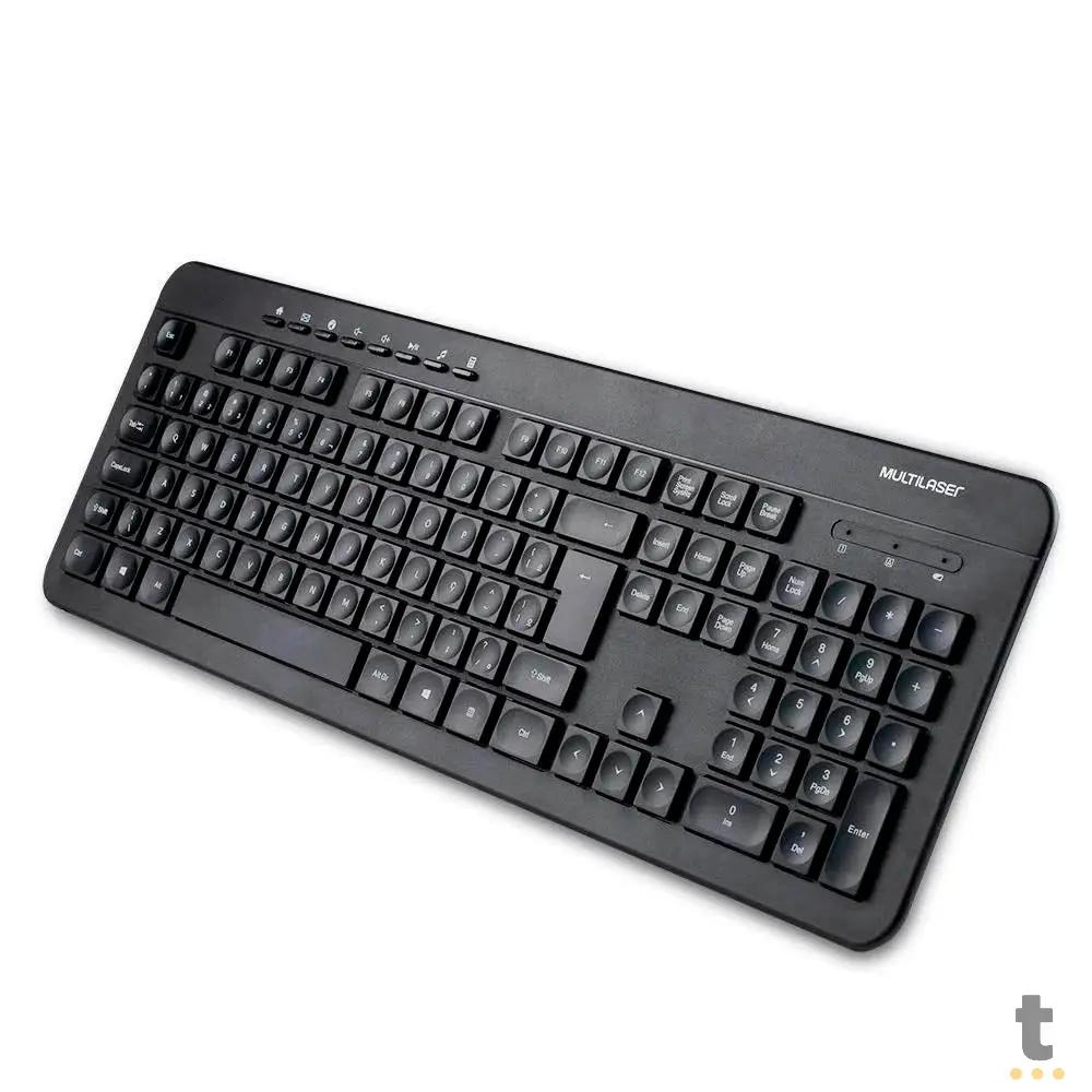 Kit Teclado E Mouse Sem Fio Multi Recarregável C/ Clique Silencioso Preto - TC250 Truedata