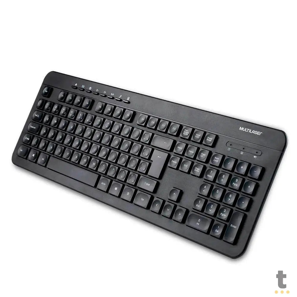 Kit Teclado E Mouse Sem Fio Multi Recarregável C/ Clique Silencioso Preto - TC250 Truedata