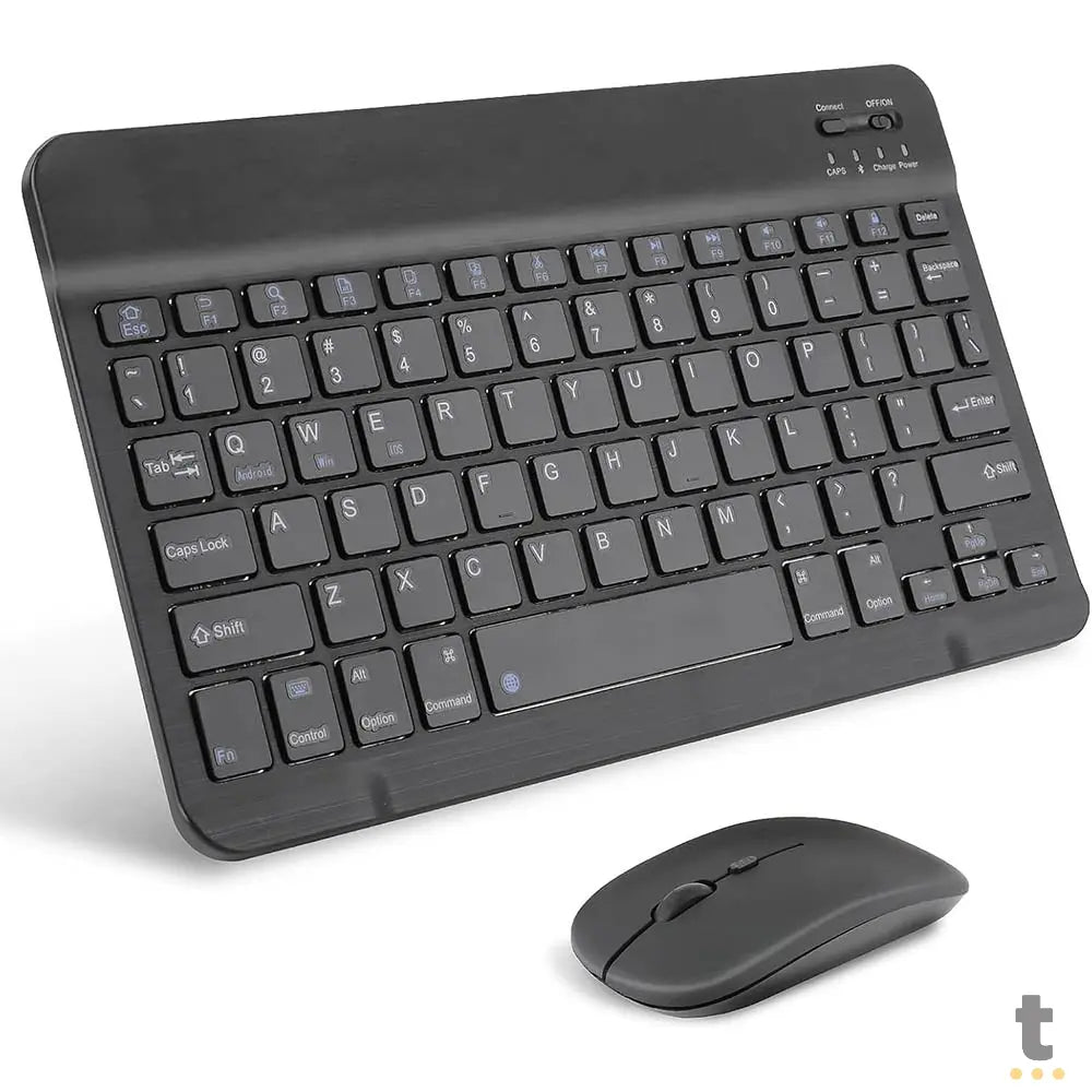Kit Teclado E Mouse Sem Fio aGold Conexão BT Preto - TCD-03 Truedata