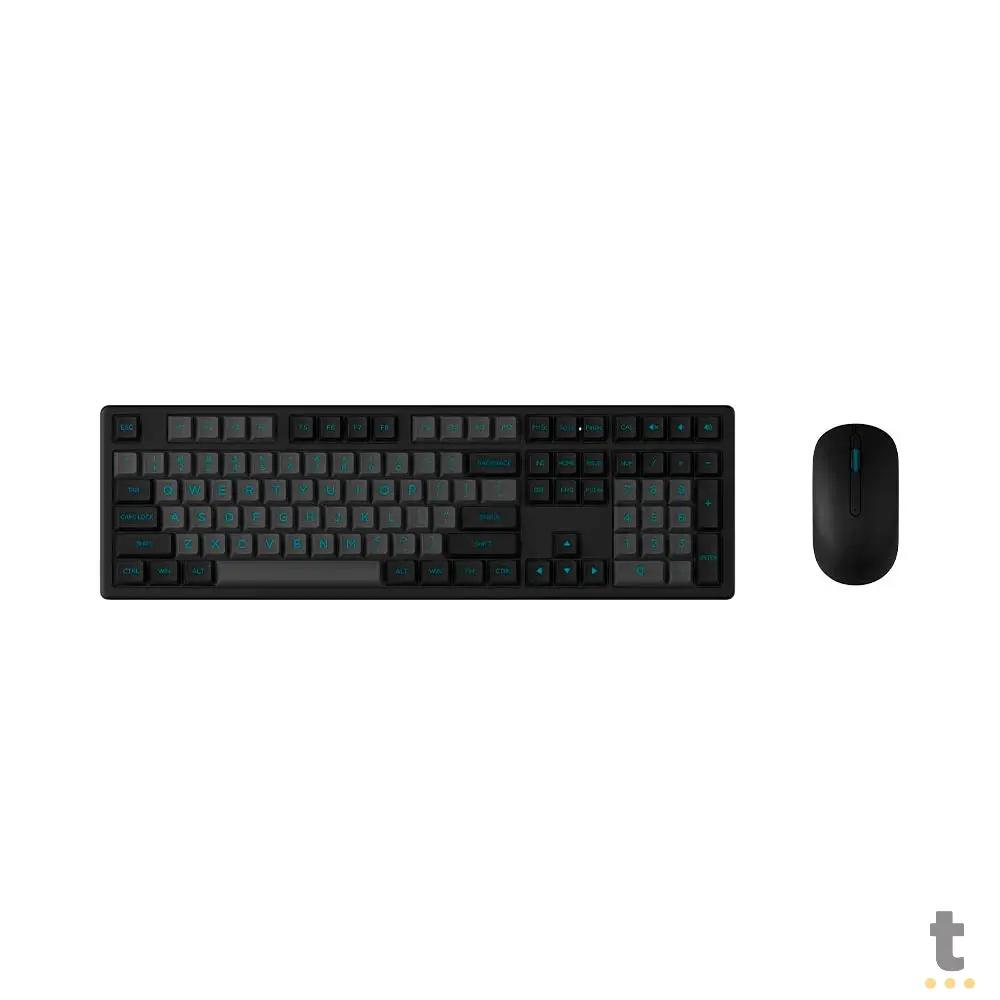 Kit Teclado e Mouse Akko MX108 Preto / Ciano Truedata