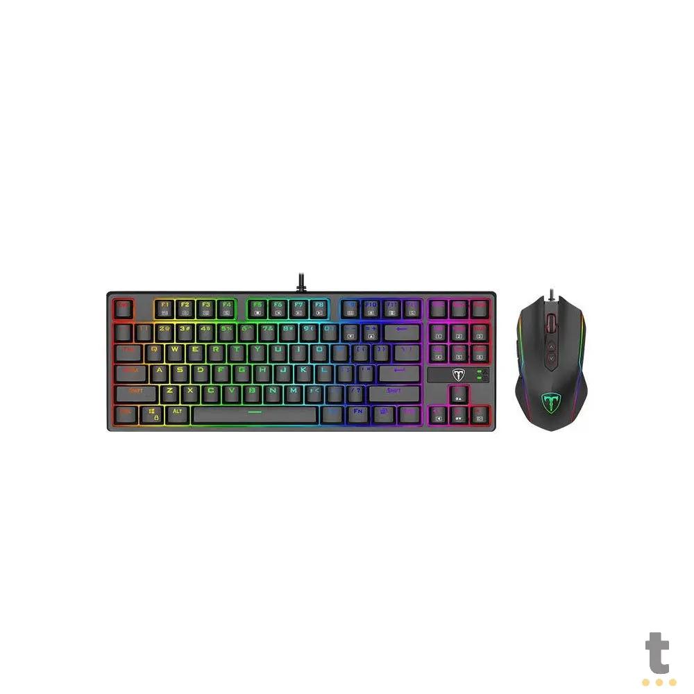 Kit Teclado e Mouse Gamer USB T-Dagger RGB Preto - T-TGS007 Truedata
