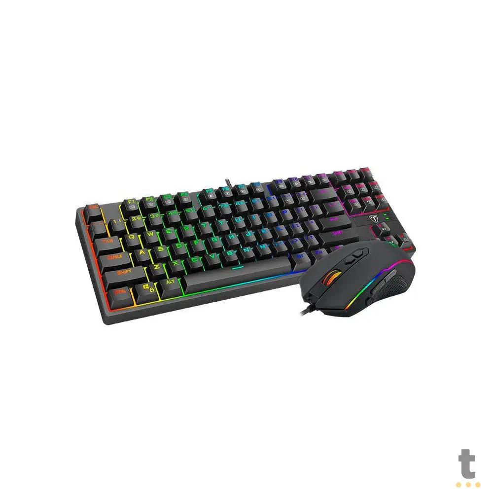 Kit Teclado e Mouse Gamer USB T-Dagger RGB Preto - T-TGS007 Truedata