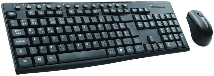 Kit Teclado e Mouse Sem Fio C3Tech Preto - K-W30BK Truedata