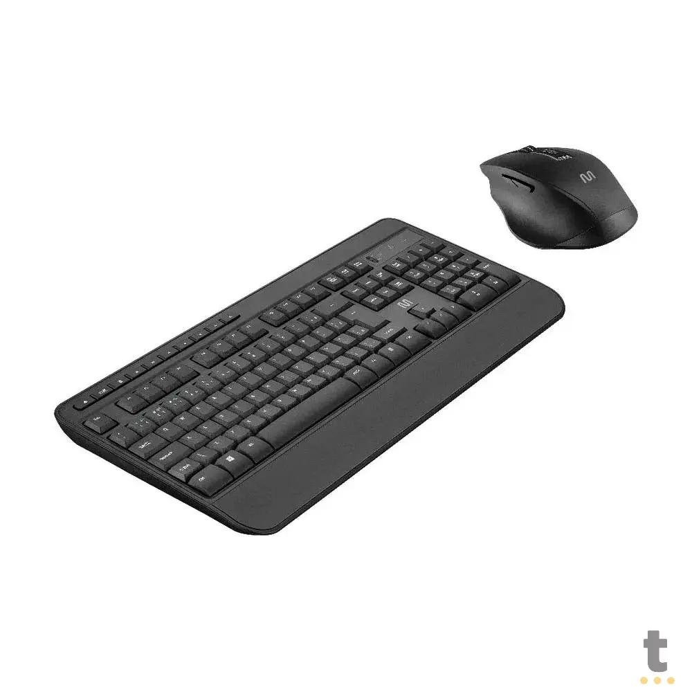 Kit Teclado e Mouse Sem Fio CS1200 Multimídia Conexão BT+USB 3200DPI Ajustável Multi - TC301 Truedata