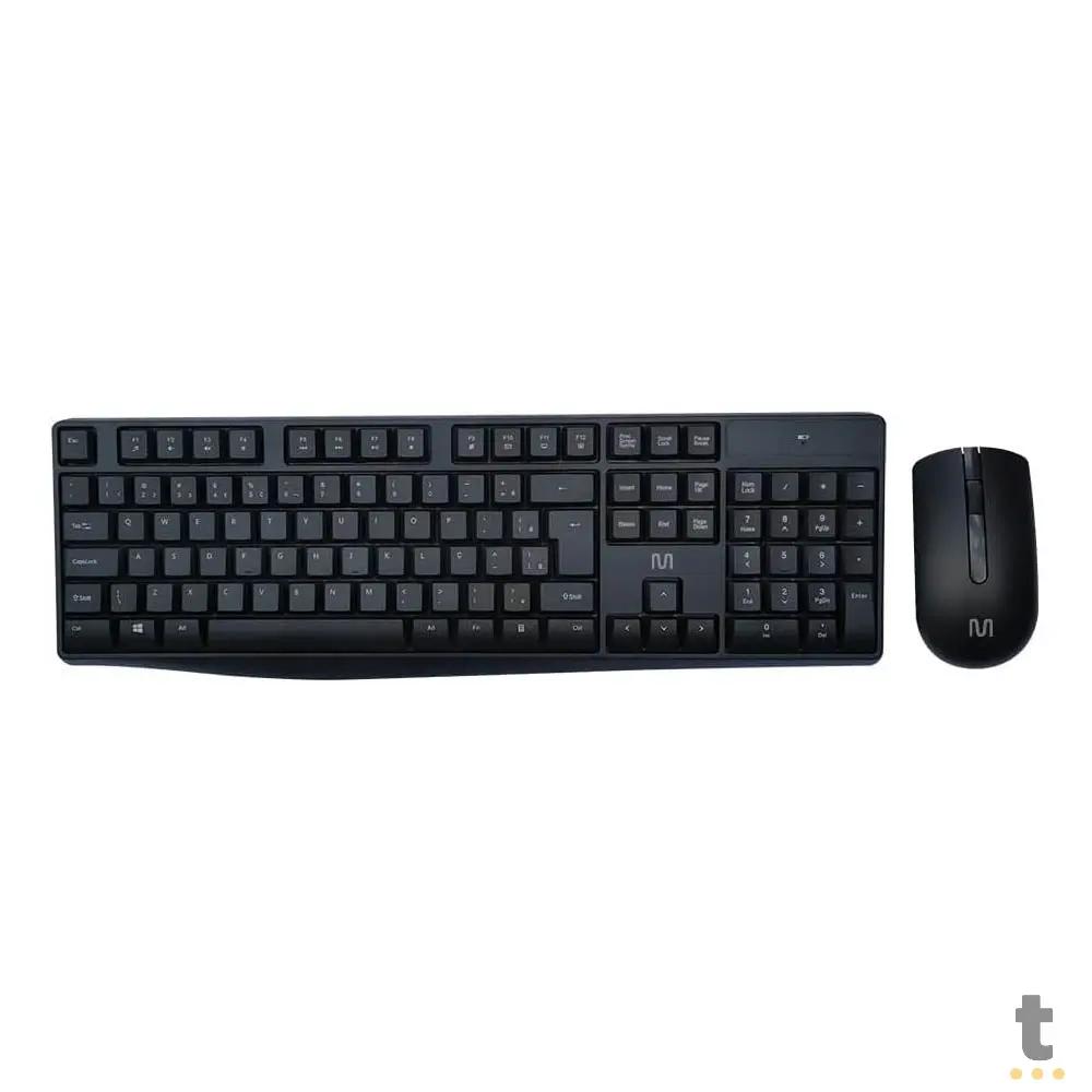 Kit Teclado e Mouse Sem Fio Conexão USB 1600DPI C/ Pilhas Multi - TC270 Truedata