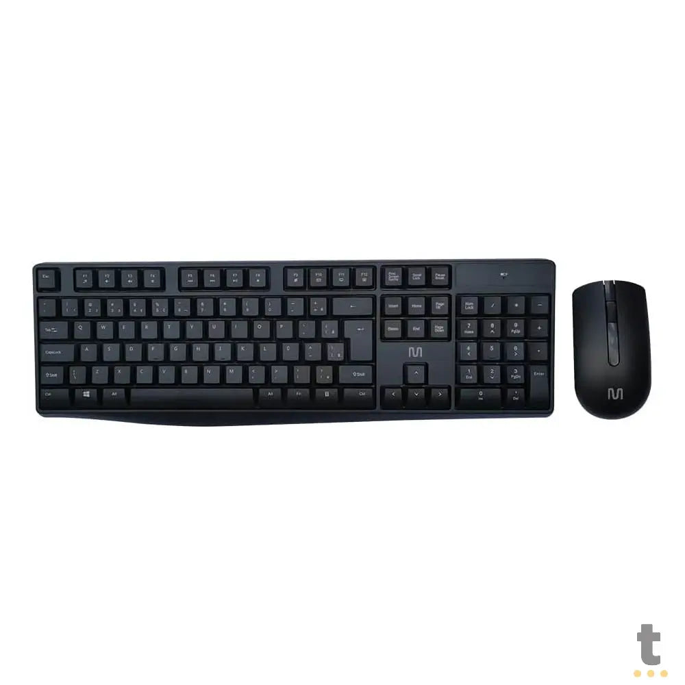 Kit Teclado e Mouse Sem Fio Conexão USB 1600DPI C/ Pilhas Multi - TC270 Truedata