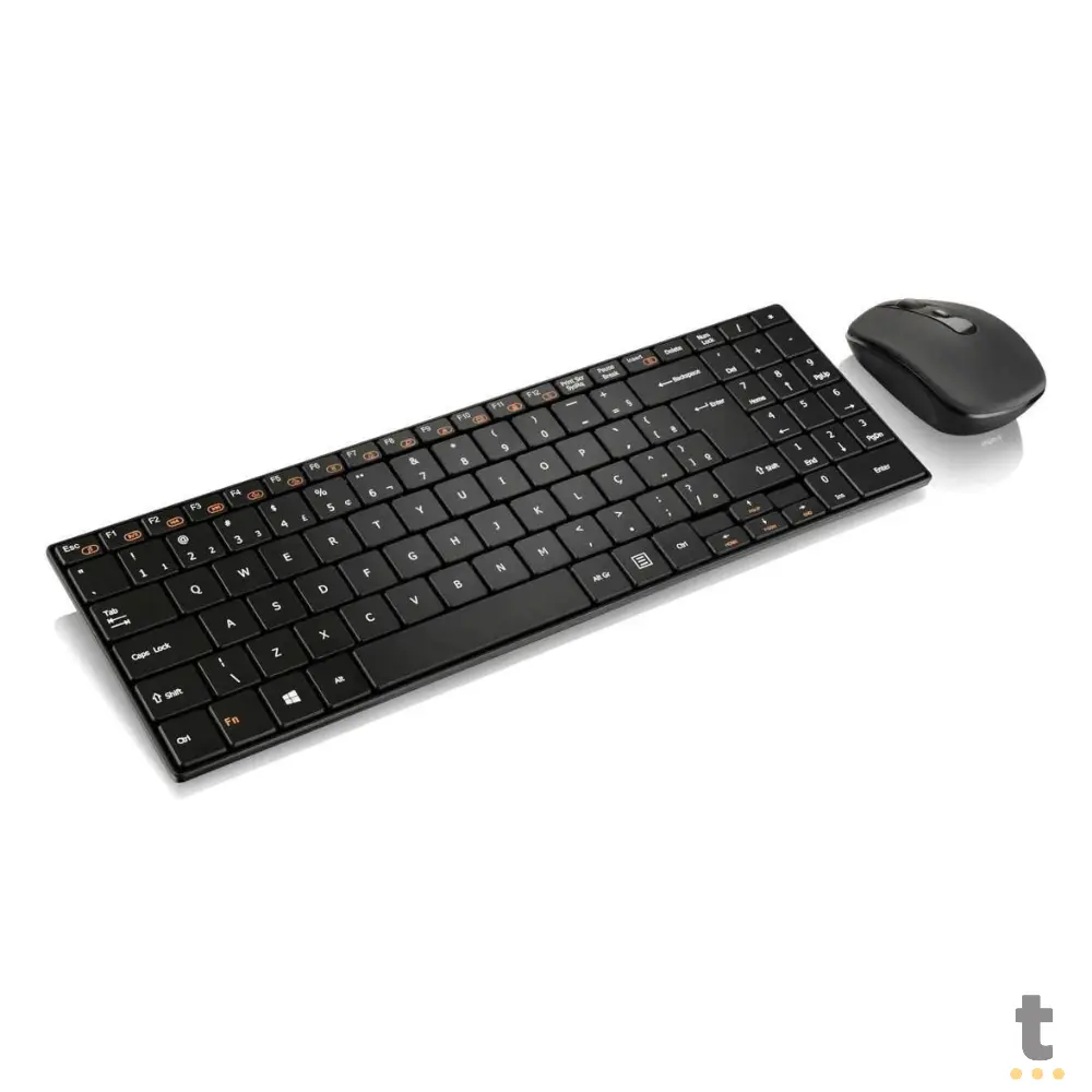 Kit Teclado e Mouse Sem Fio Multilaser 2.4Ghz Multimidia Preto - TC202 Truedata