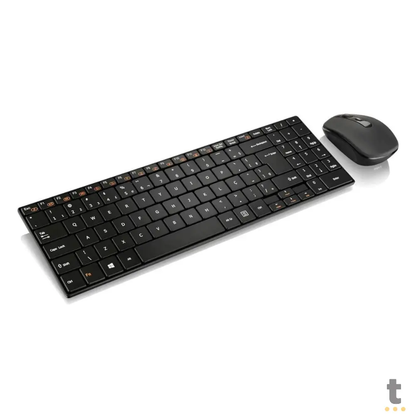 Kit Teclado e Mouse Sem Fio Multilaser 2.4Ghz Multimidia Preto - TC202 Truedata