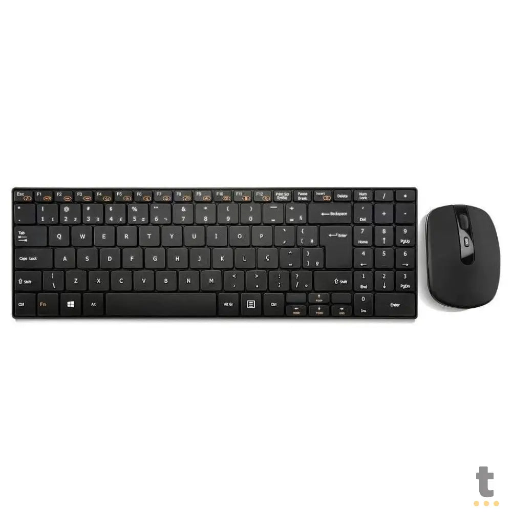 Kit Teclado e Mouse Sem Fio Multilaser 2.4Ghz Multimidia Preto - TC202 Truedata