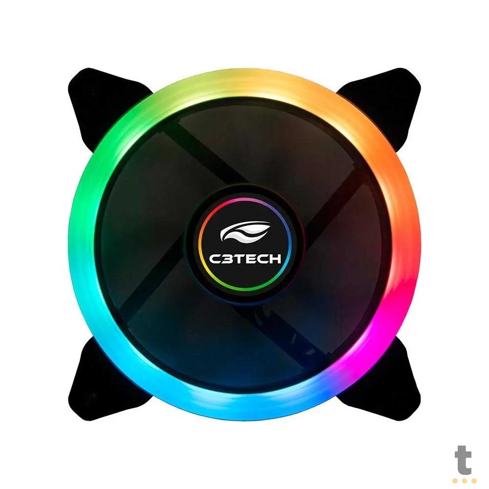 Kit c/ 2 Cooler Fan para Gabinete C3Tech Gaming Series Led RGB 120mm - F7-L600RGB Truedata