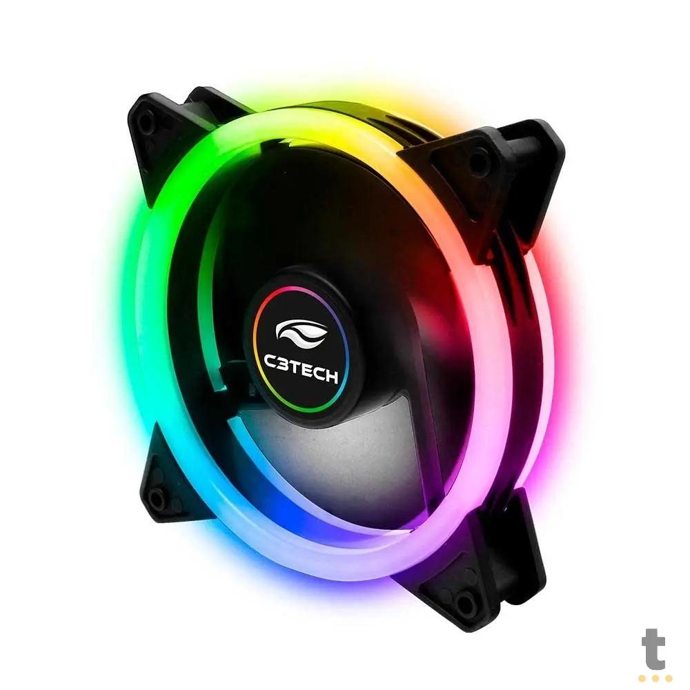 Kit c/ 2 Cooler Fan para Gabinete C3Tech Gaming Series Led RGB 120mm - F7-L600RGB Truedata