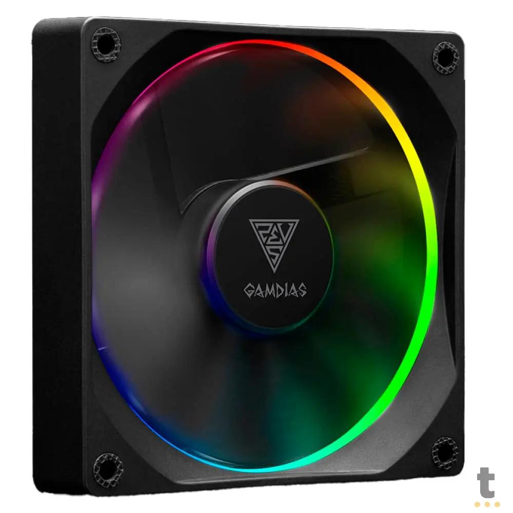 Kit c/ 3 Cooler Fan ARGB para Gabinete Gamdias Aeolus C/ Controlador 08 Pinos 120mm - AEOLUS M3-1203R Truedata