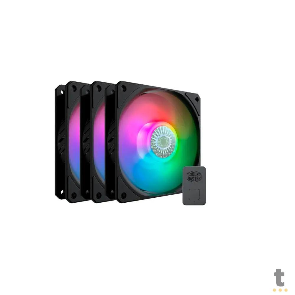 Kit c/ 3 Cooler Fan para Gabinete Cooler Master RGB 120mm C/ Controlador - MFX-B2DN-183PA-R1 Truedata