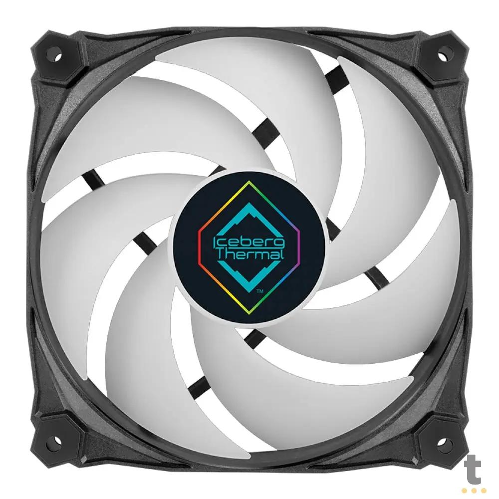 Kit c/ 3 Cooler Fan para Gabinete Iceberg Thermal IceGale Lightning ARGB 120mm Preto - IG12LT-B3A Truedata