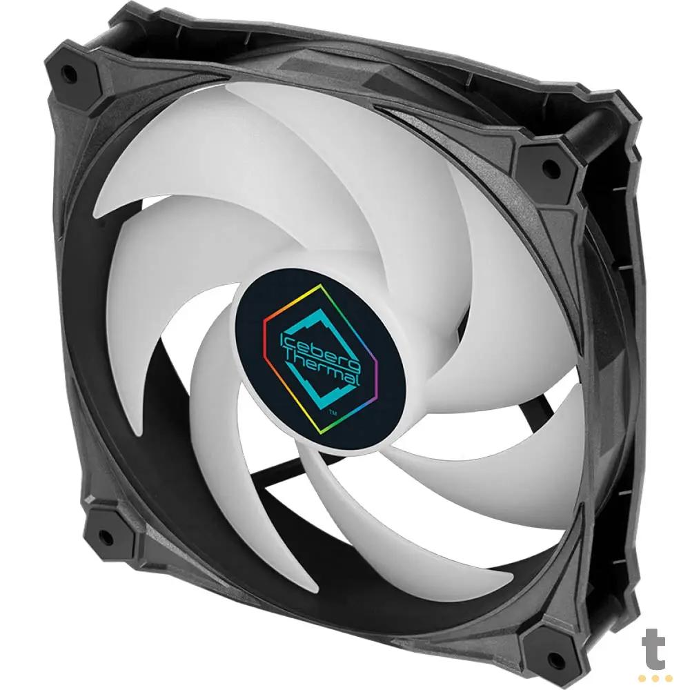 Kit c/ 3 Cooler Fan para Gabinete Iceberg Thermal IceGale Lightning ARGB 120mm Preto - IG12LT-B3A Truedata