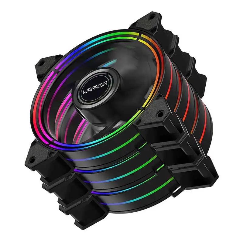 Kit c/ 3 Cooler Fan para Gabinete Warrior Cedric 120mm RGB Com Controlador 06 Pinos - GA184 Truedata