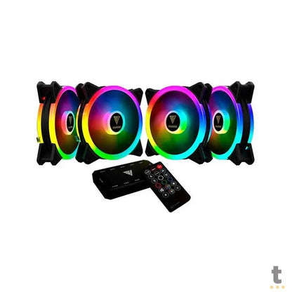 Kit c/ 4 Cooler Fan para Gabinete Gamdias Aeolus RGB 120mm - M2-1204 Truedata