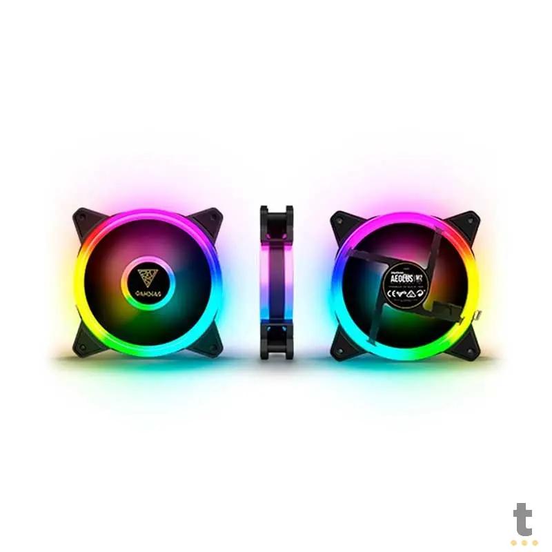Kit c/ 4 Cooler Fan para Gabinete Gamdias Aeolus RGB 120mm - M2-1204 Truedata