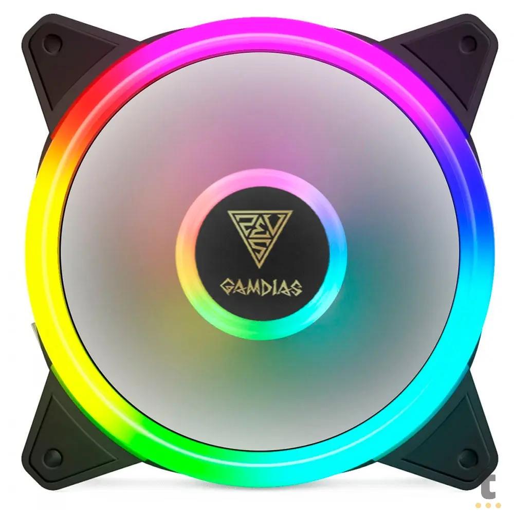 Kit c/ 5 Cooler Fan para Gabinete Gamdias Aeolus RGB 120mm Preto - M2-1205R Truedata
