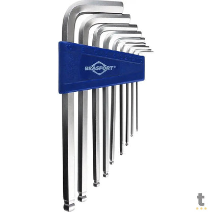 Kit de Chaves Hexagonais Allen Abaula com 9 Peças Brasfort - 72971 Truedata