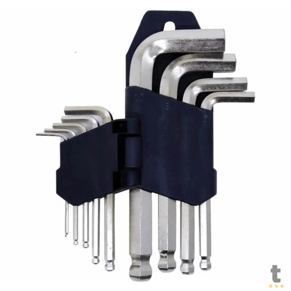 Kit de Chaves Hexagonais Allen Bomvink com 9 Peças - BOM-3201 Truedata