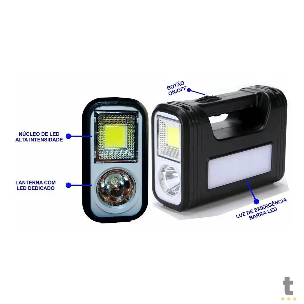 Kit de Energia Solar C/ Placa / Lanterna / Carregador USB e Lampadas Led - GDPLUS GD-8017 COB Truedata