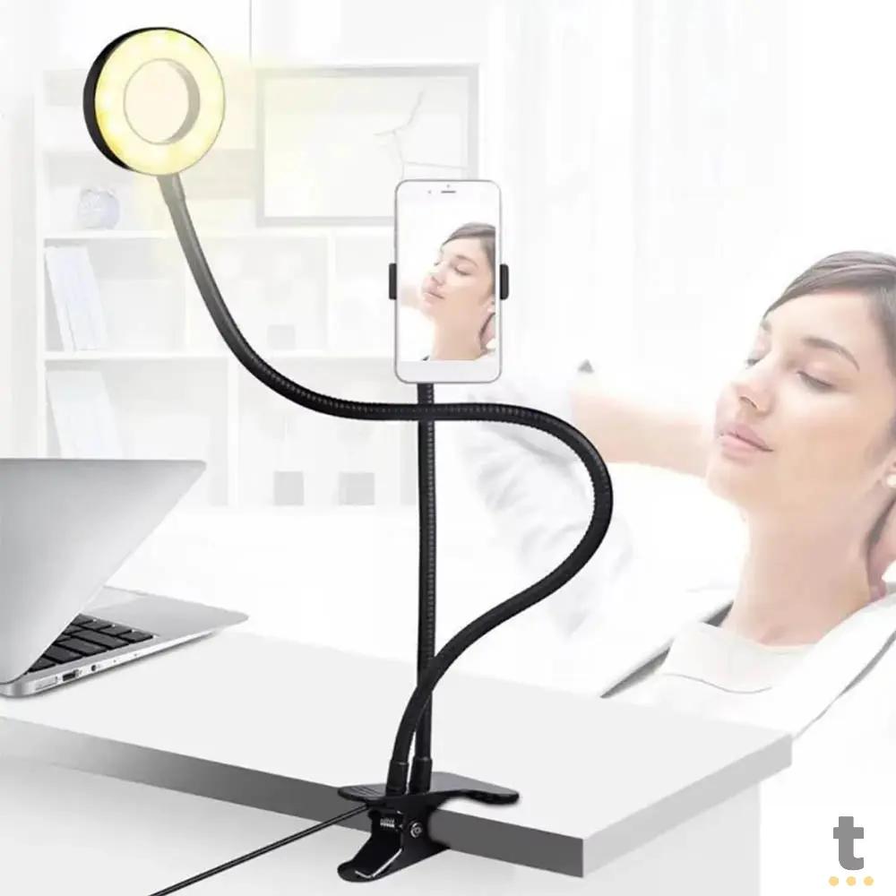 Kit de Iluminação Fotográfica E Live para Smartphone Ring Light Oberon- OR-PL32 Truedata