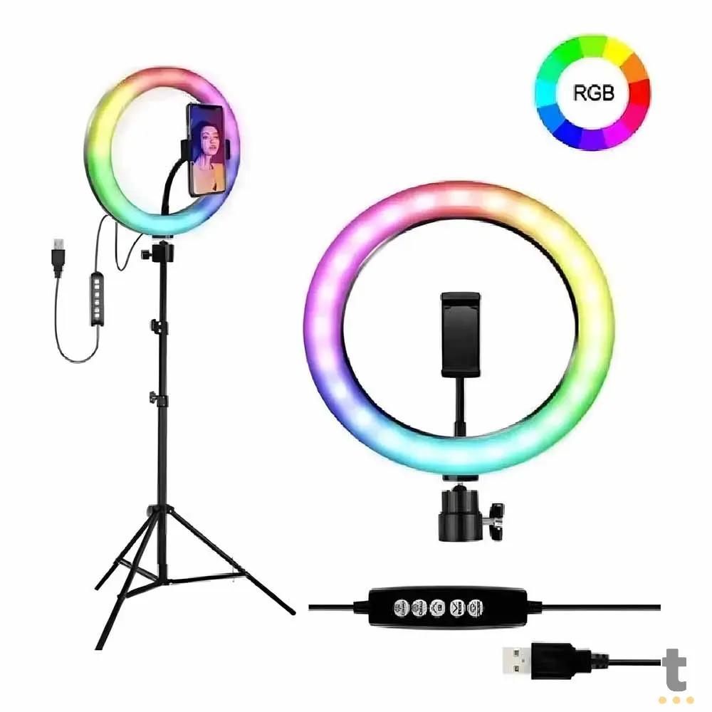 Kit de Iluminação Fotográfica para Smartphone Ring Light RGB Oberon- OR-PL10R Truedata