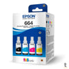 Kit de Refil De Tinta Epson T664 - Preto Ciano Amarelo e Magenta - P/ L110 L120 L200 L395 L1300 Truedata