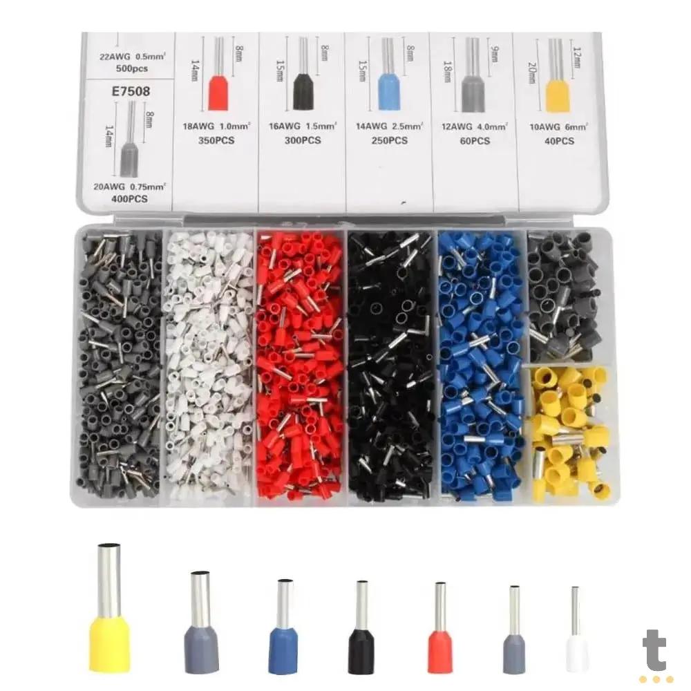 Kit de Terminais Ilhos 1900Pcs BomVink Tubulares Eletrica 0.5mm até 0.6mm - BOM-5521 Truedata